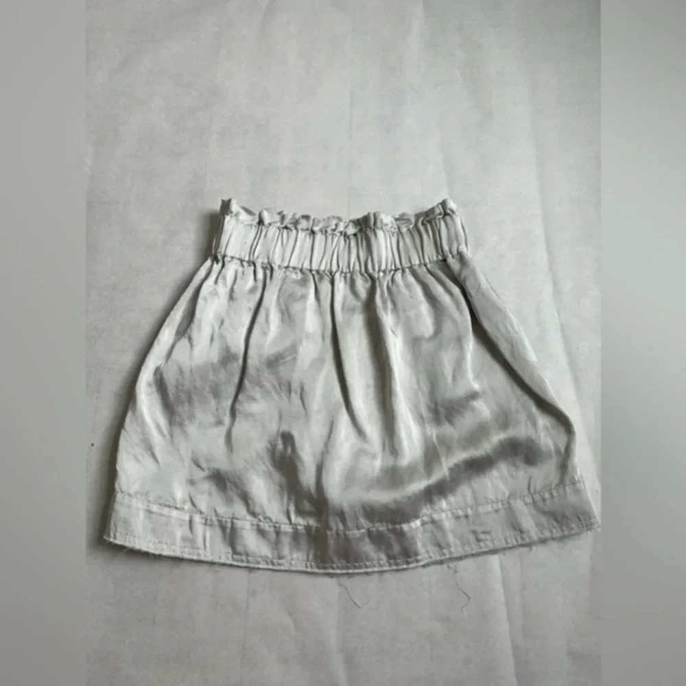 Cos Linen Blend Grey Mini Skirt with Pockets Size US 4 Minimalist Preppy Casual